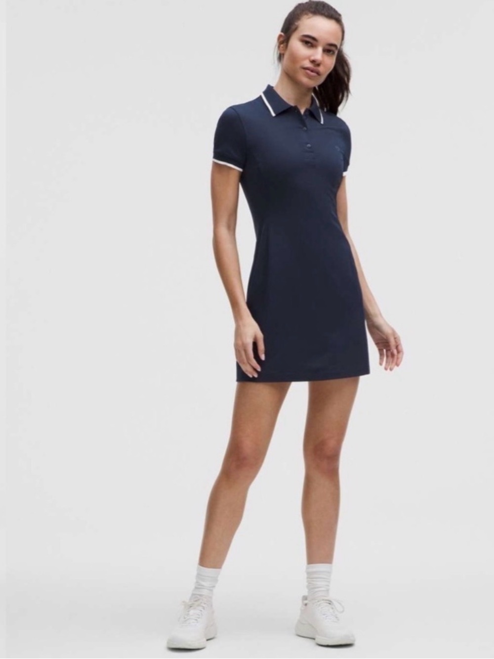Lululemon Navy Polo Shirt Dress with Contrast Trim